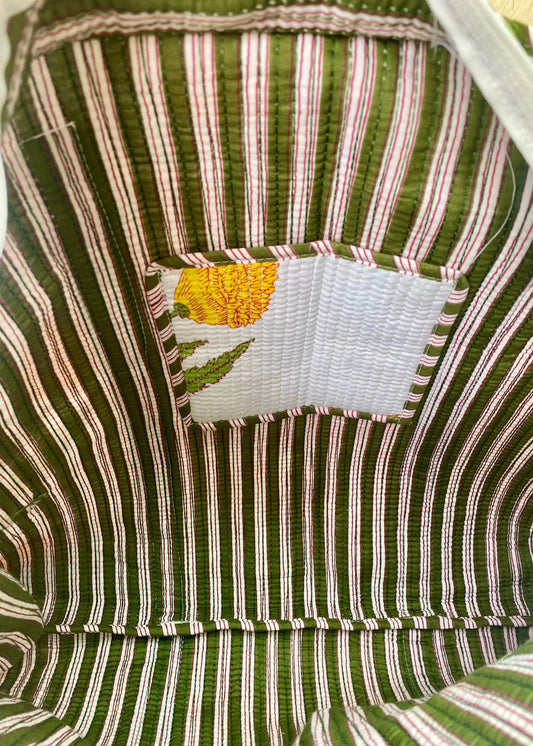Yellow Floral Tote Bag - Tantuva Atelier