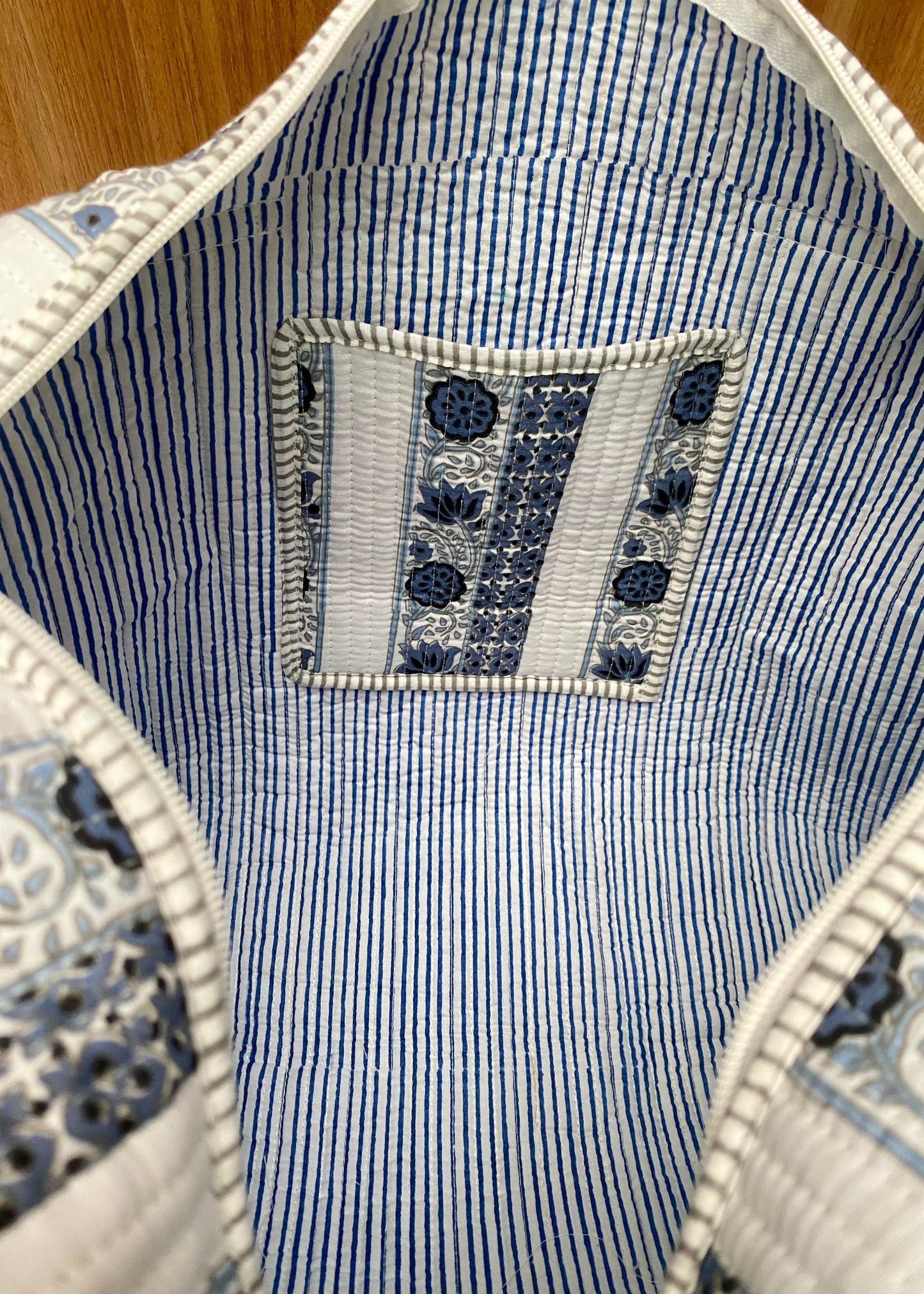 Tote bag indigo flower