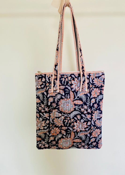 Laptoptas black floral