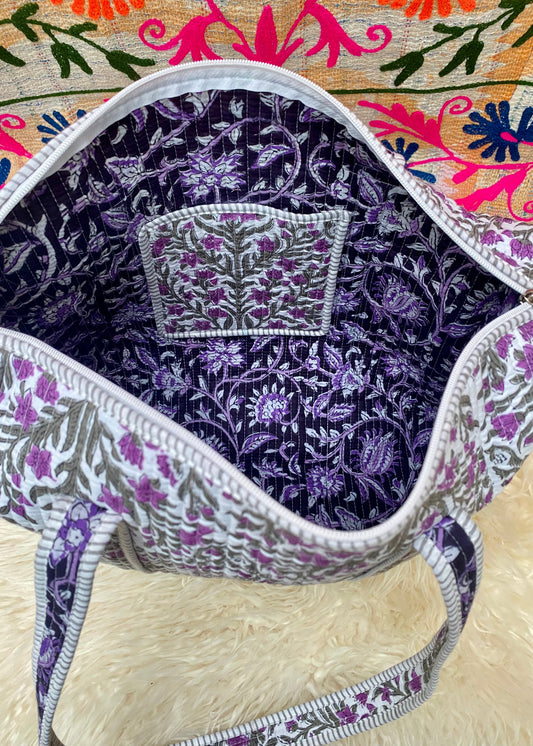 Set schoudertas en laptoptas lavendel - Tantuva Atelier