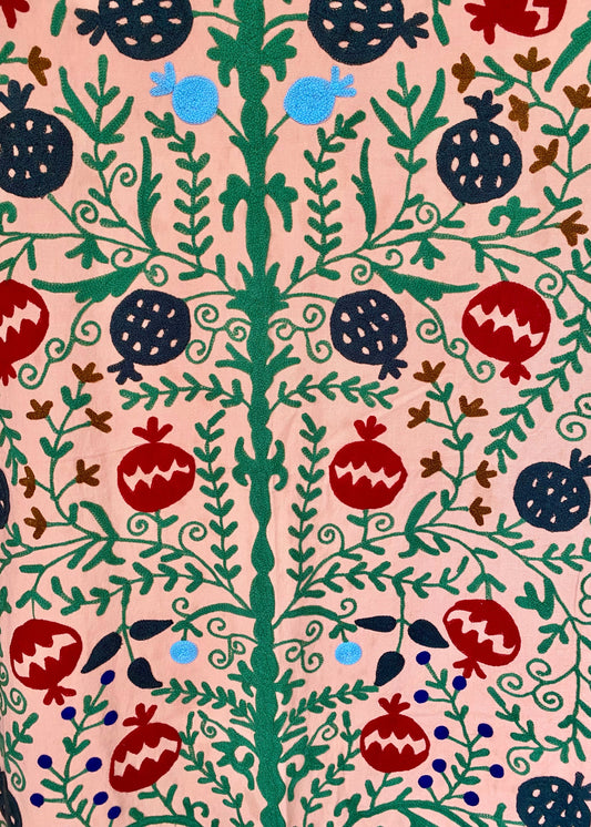 Sprei Eenpersoons - Katoen - 218x151 cm - Pomegranate Tree Salmon Blush - Tantuva Atelier