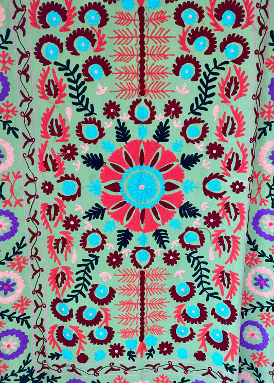 Sprei Eenpersoons - Katoen - 217x151 cm - Apple Green Delight - Tantuva Atelier