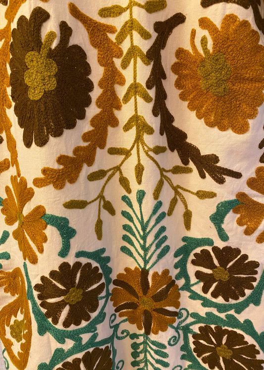 Katoenen lange jas - bruin beige groen neutraal - Tantuva Atelier