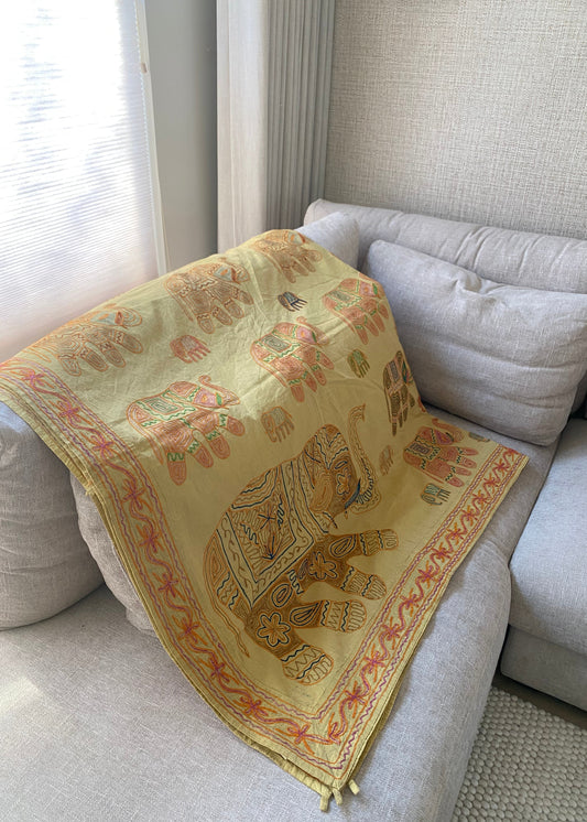 Sprei Tweepersoons - Katoen - 260x215 cm - Olifant - Tantuva Atelier