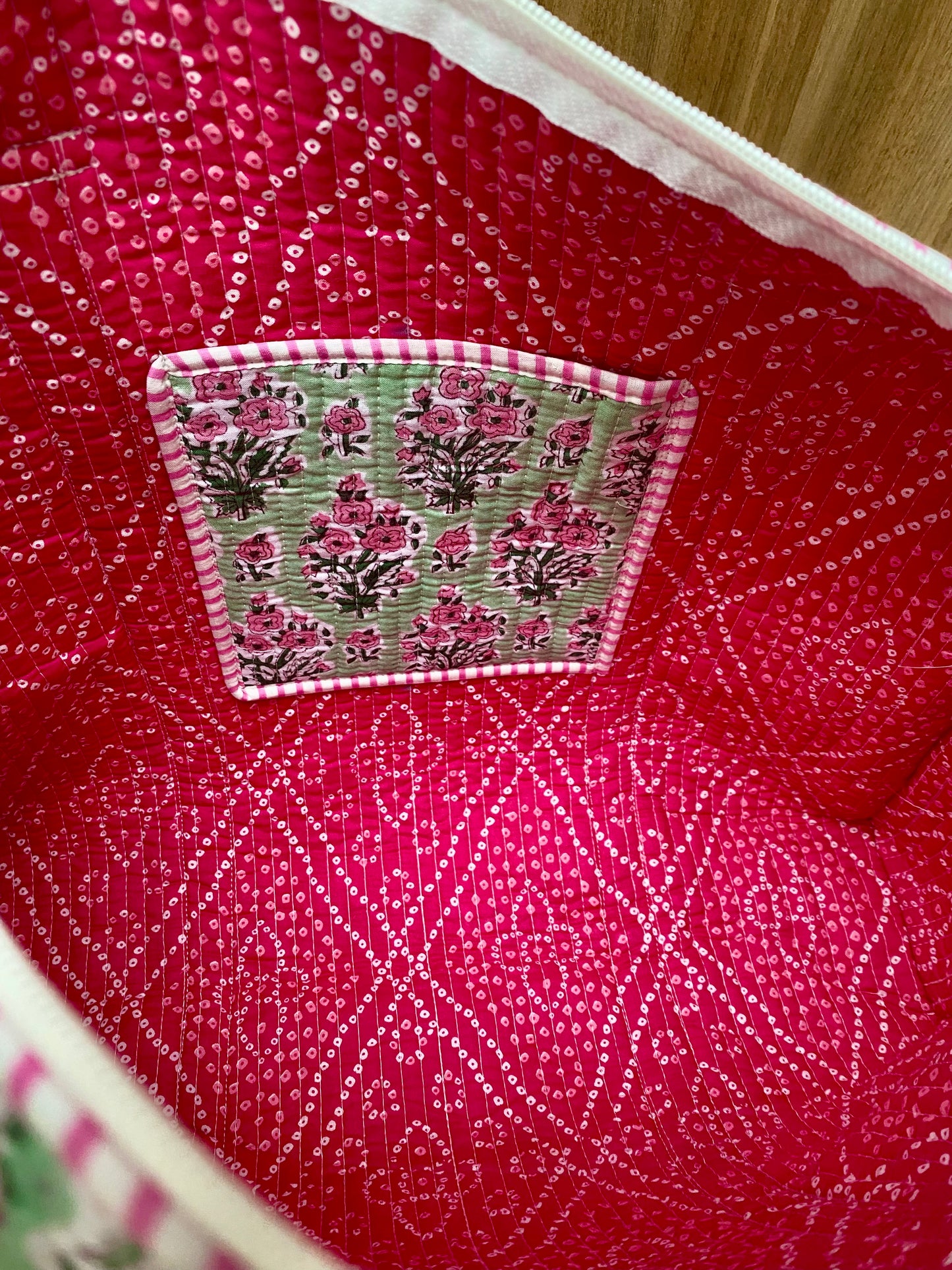 Tote bag pink roses