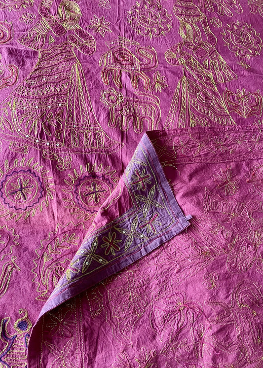 Sprei in Kerst Rood/goud Handgemaakt