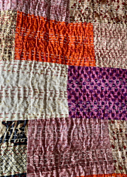 Sprei Tweepersoons - Zijde & Katoen - 268x251 cm - Patchwork - Tantuva Atelier