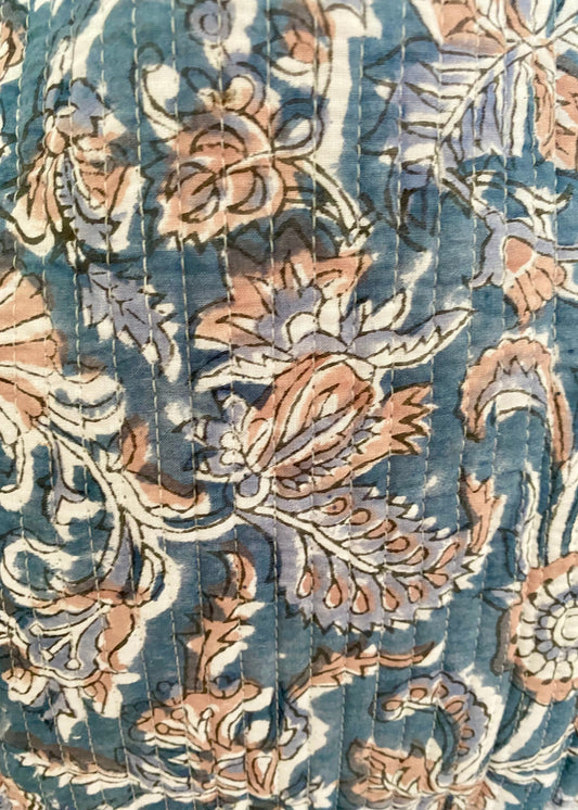 Handgemaakte handtas blue beige