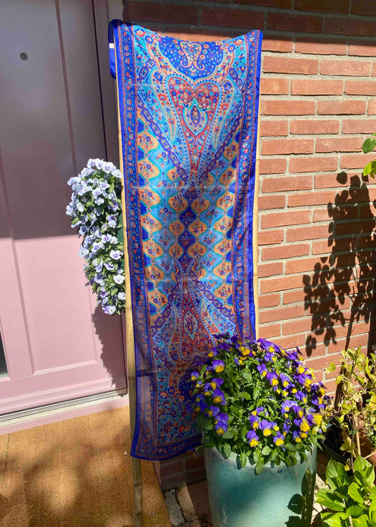 Zijden Sjaal Blauw