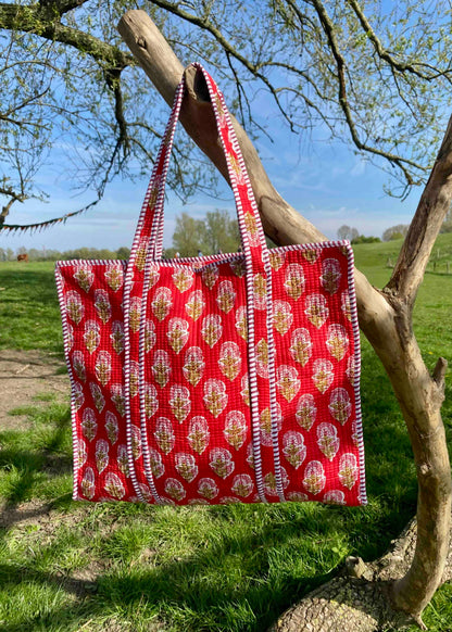 Red Peony Tote Bag
