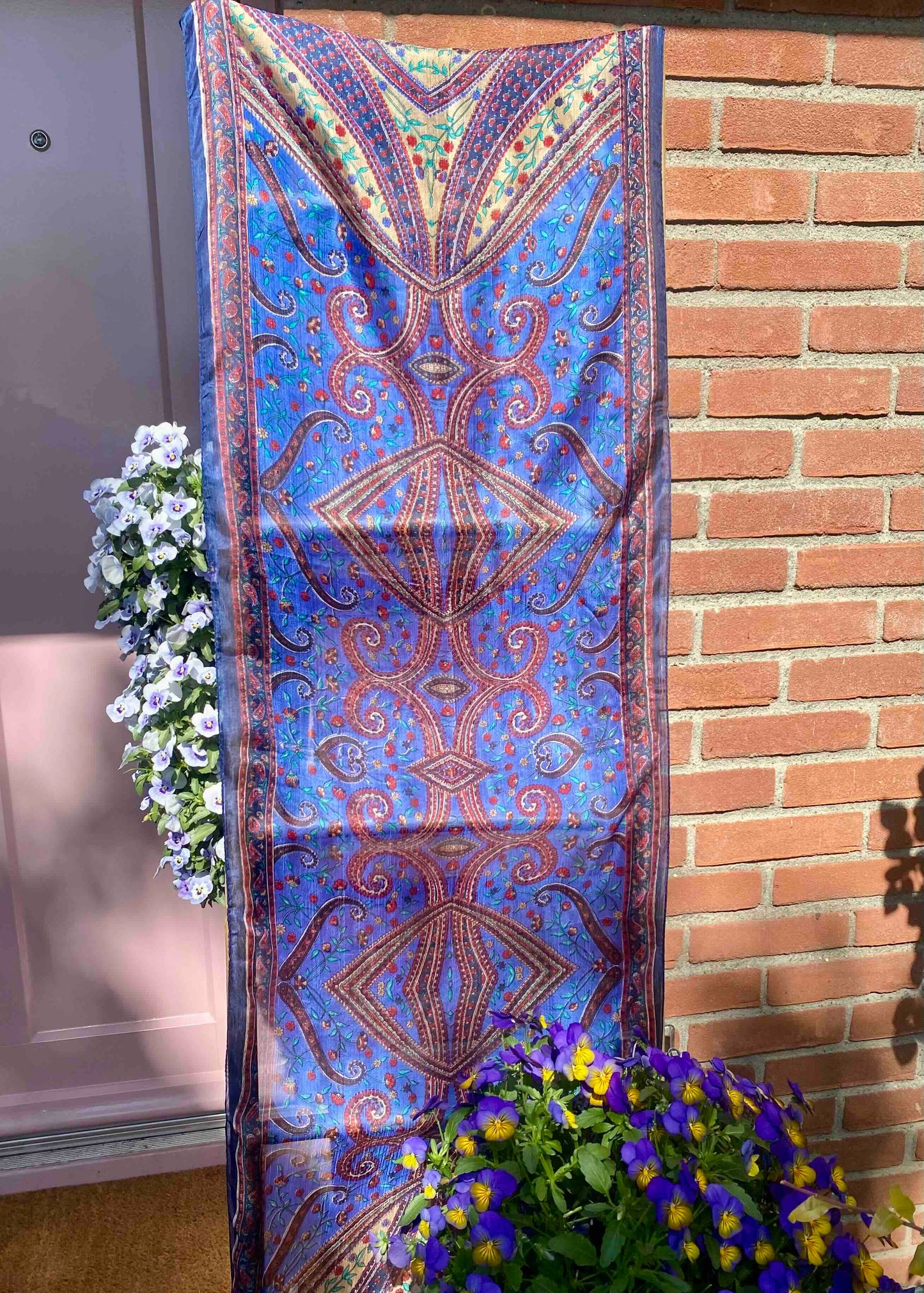 Zijden Sjaal Blauw