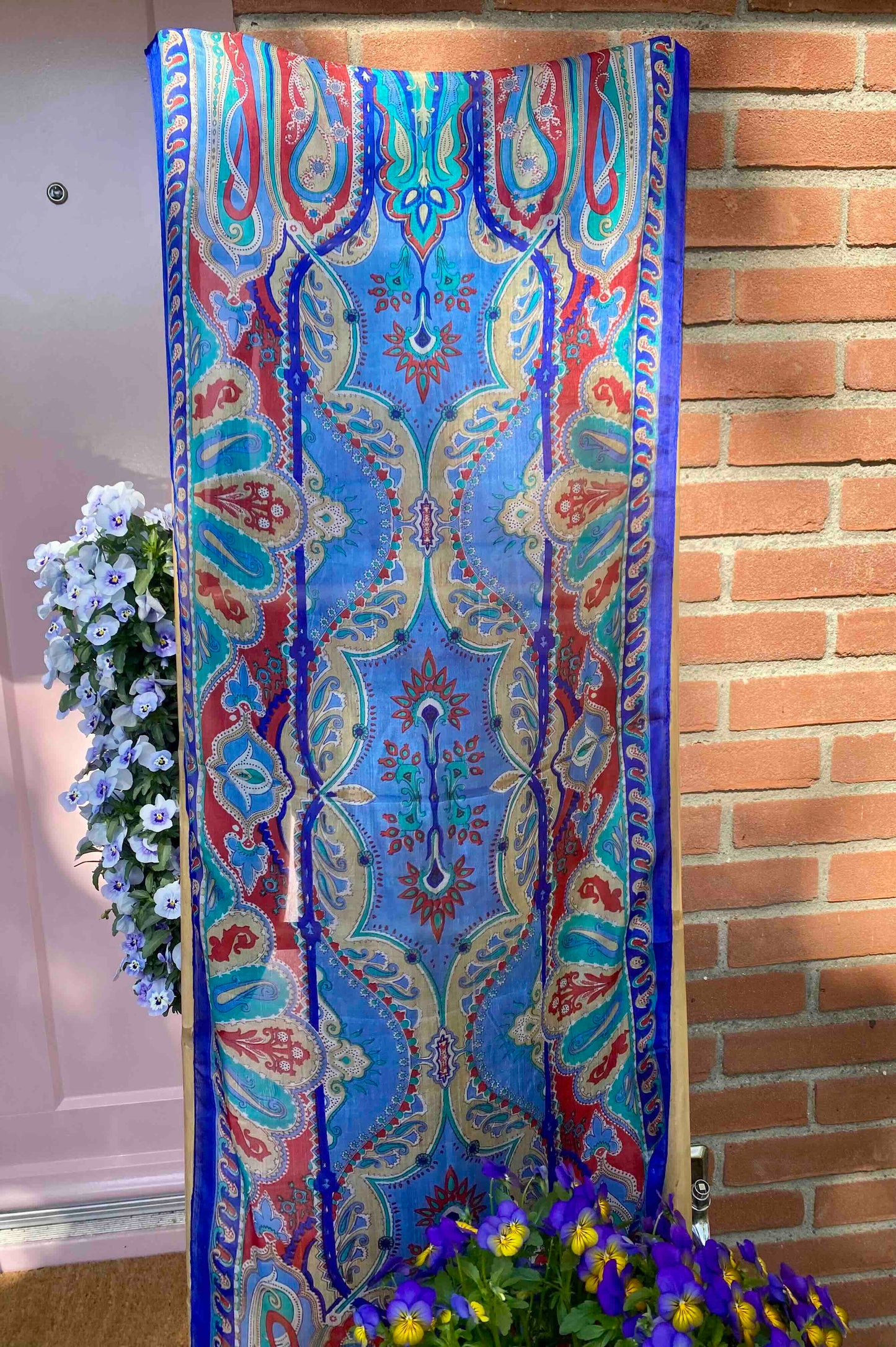 Zijden Sjaal Blauw
