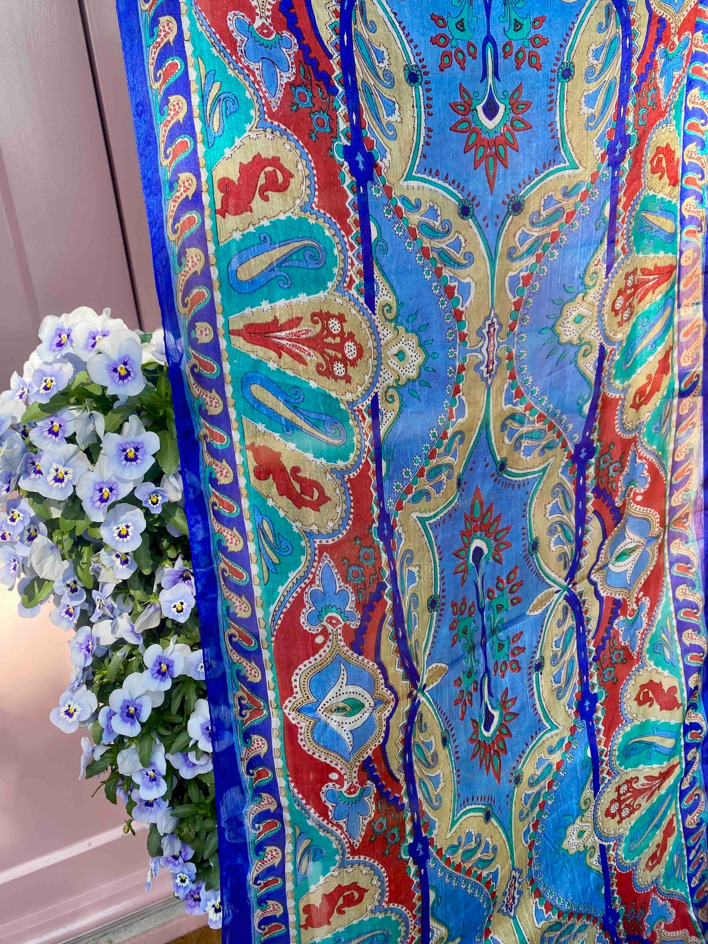 Zijden Sjaal Blauw
