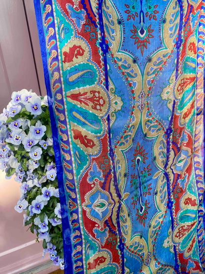 Zijden Sjaal Blauw
