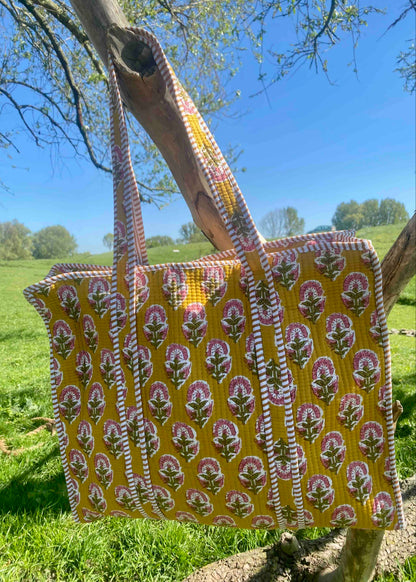 Yellow Peony Tote Bag