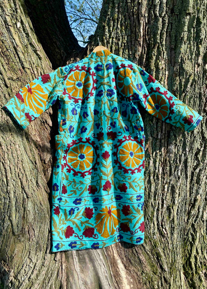 Katoenen Vest Lang - Aqua
