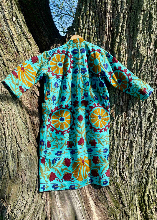 Katoenen Vest Lang - Aqua