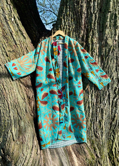 Katoenen Vest Lang - Azure