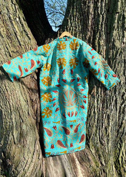Katoenen Vest Lang - Azure