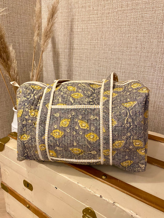 Yellow flower duffle bag