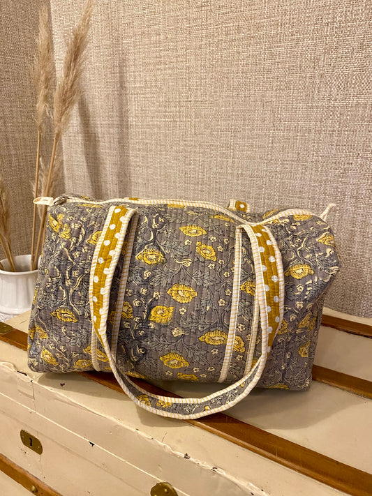 Yellow flower duffle bag