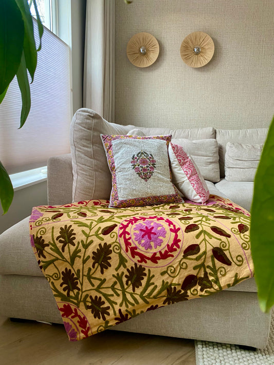 Sprei Eenpersoons - Katoen - 108x150cm - Sweet Apricot - Tantuva Atelier