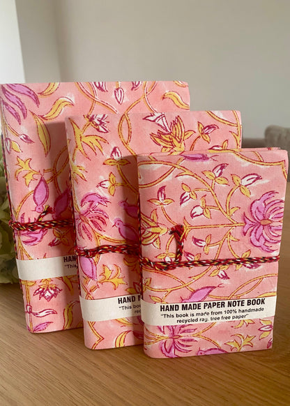 Note book set botanical pink