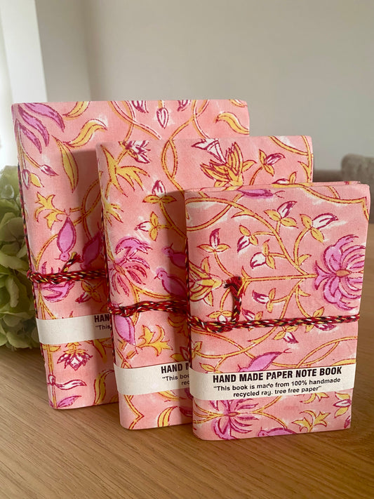 Note book set botanical pink