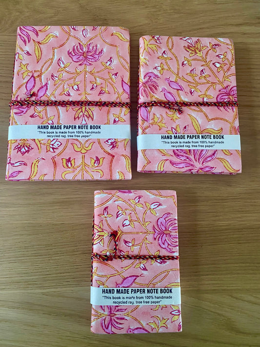 Note book set botanical pink