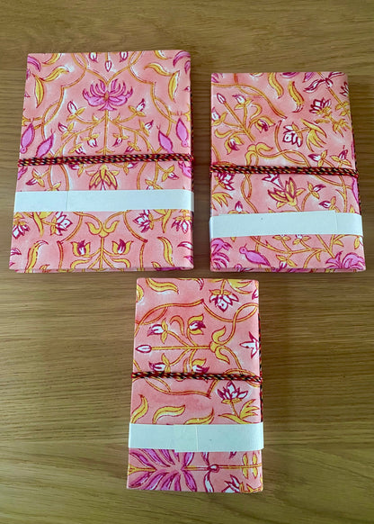 Note book set botanical pink