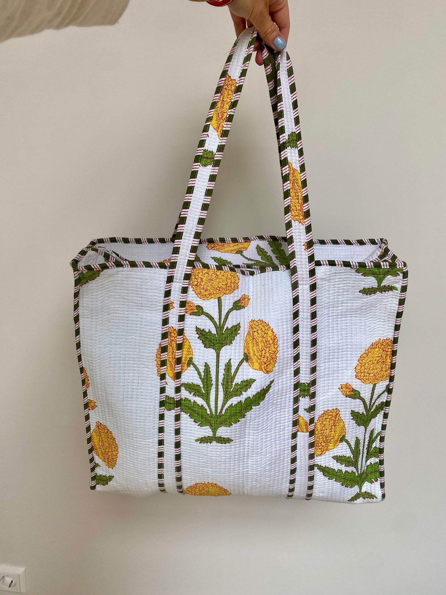 Yellow Floral Tote Bag