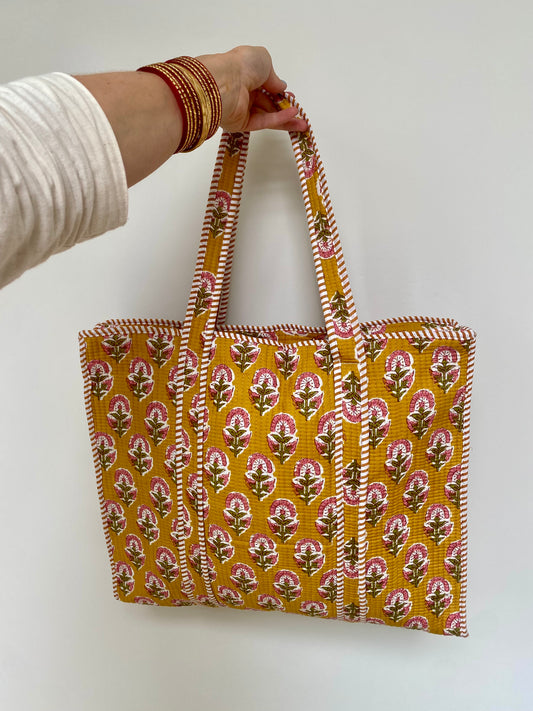 Yellow Peony Tote Bag