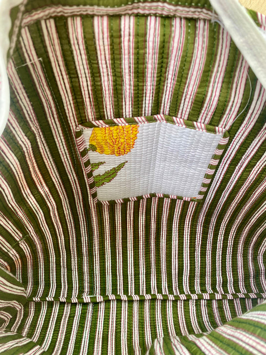 Yellow Floral Tote Bag