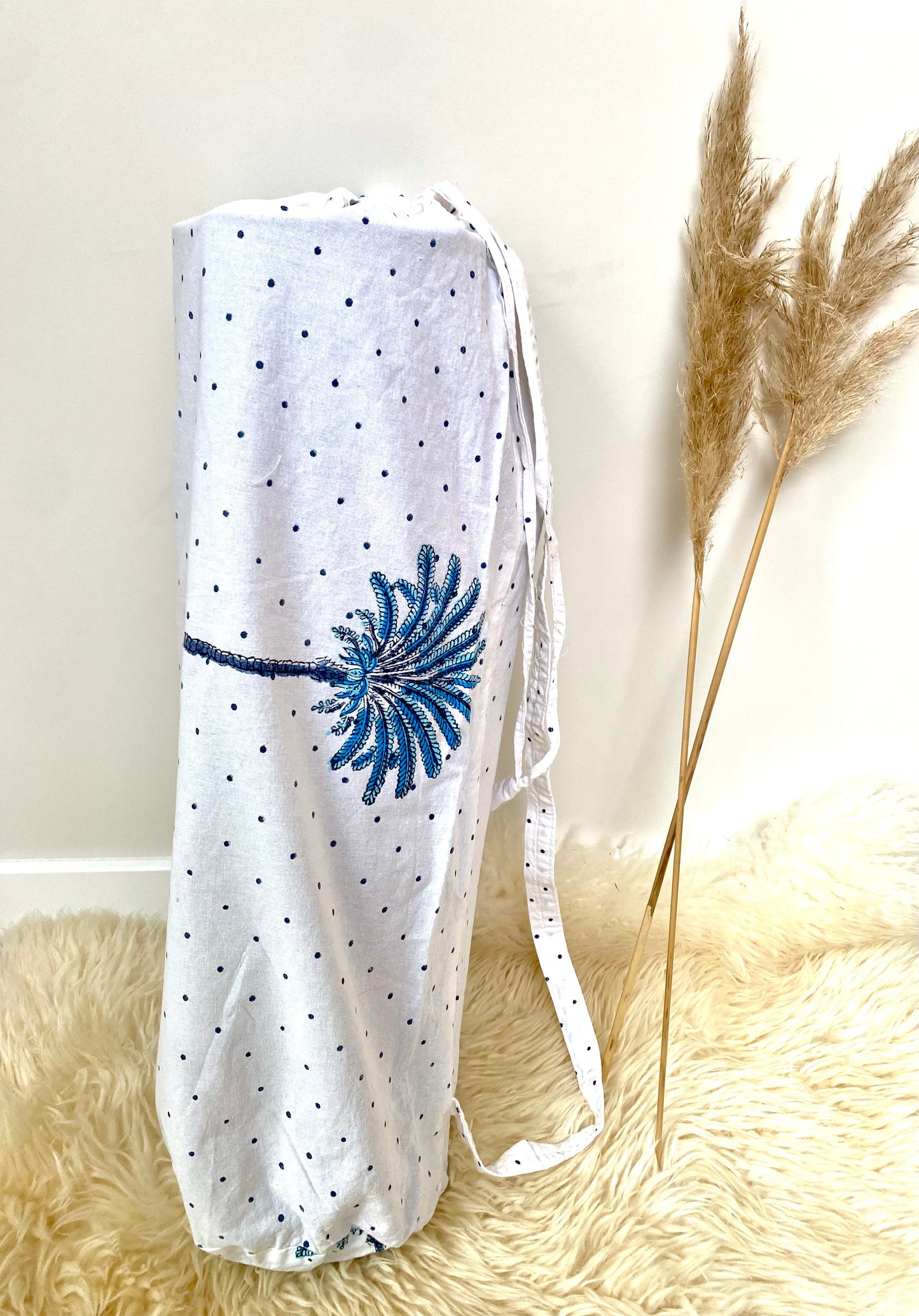 Yogatas palmboom blauw natural