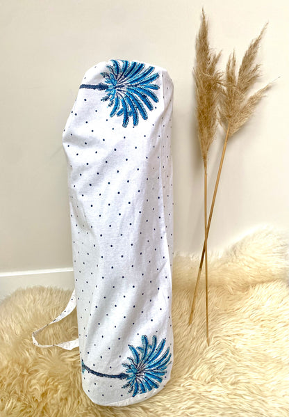 Yogatas palmboom blauw natural