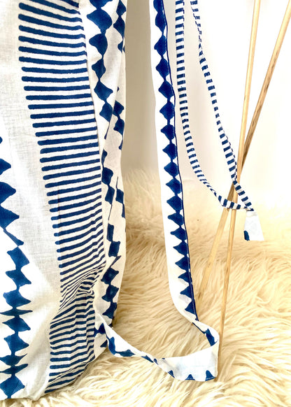 Yogatas ecologisch blauw/wit