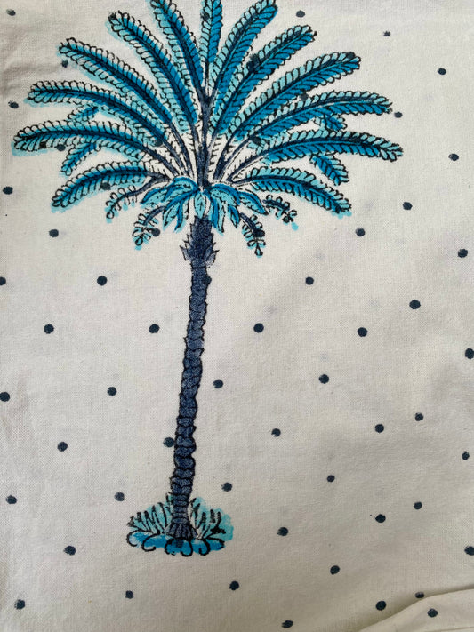 Yogatas palmboom blauw natural