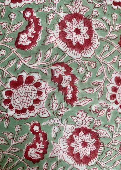 Yogatas groen gebloemd natural