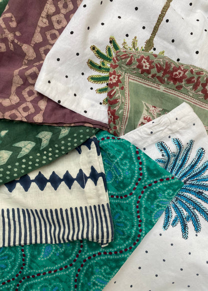 Yogatas groen gebloemd natural