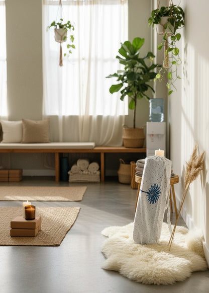 Yogatas palmboom blauw natural