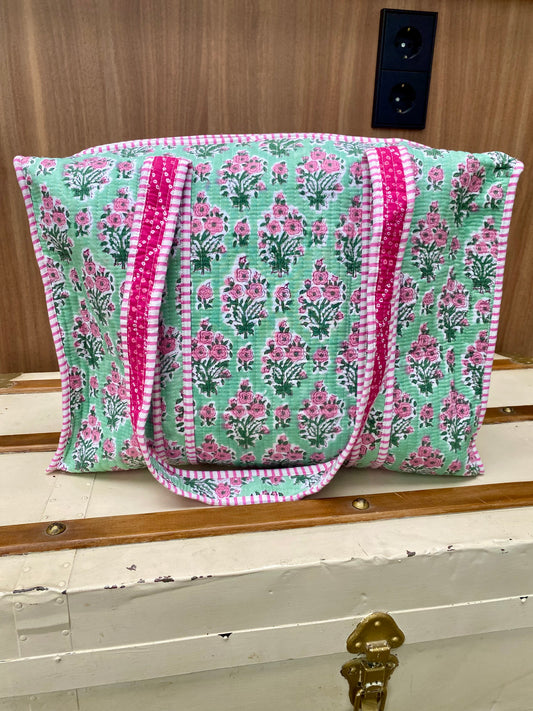 Tote bag pink roses