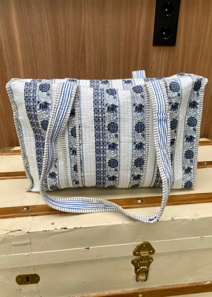 Tote bag indigo flower