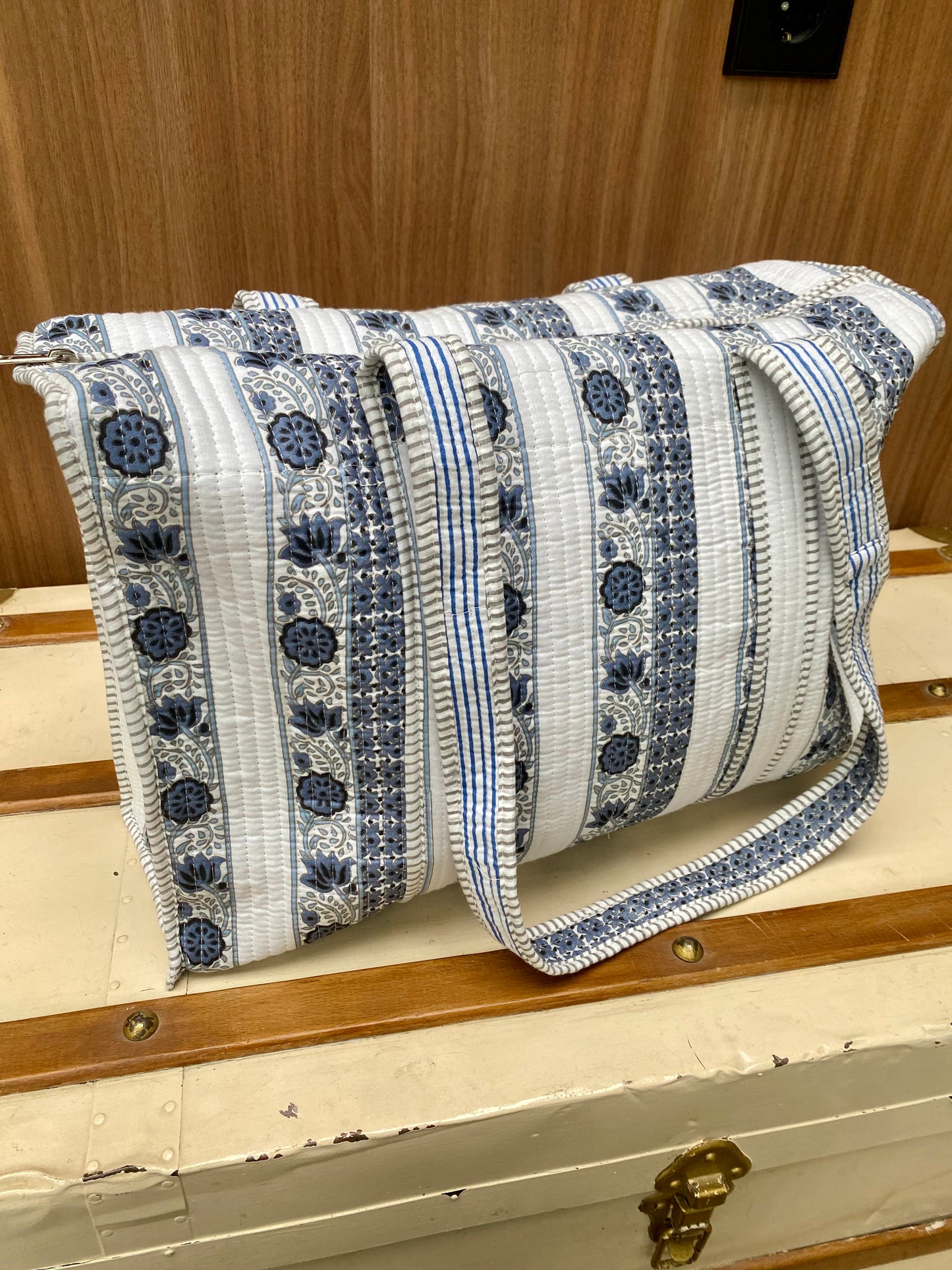 Tote bag indigo flower