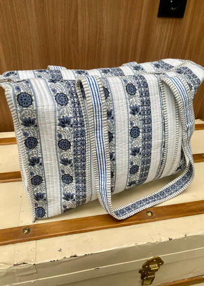 Tote bag indigo flower