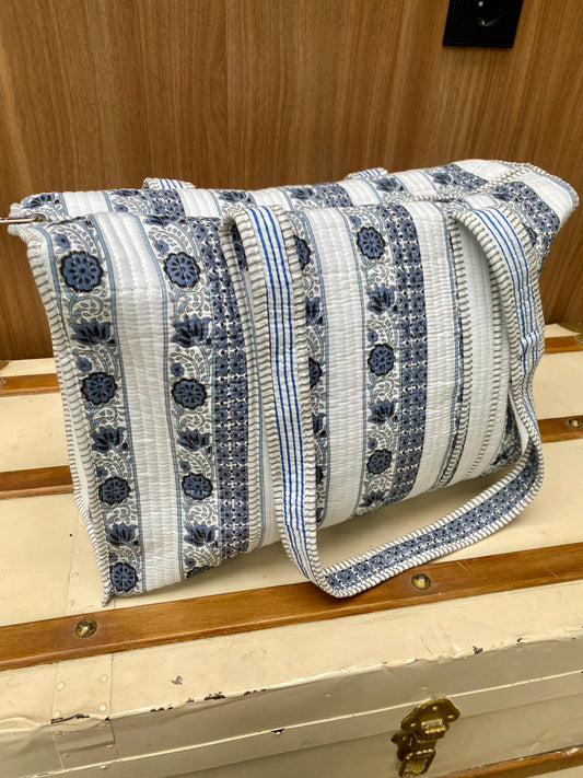 Tote bag indigo flower