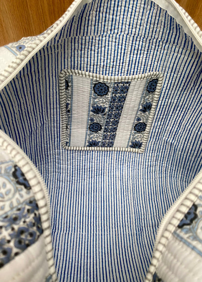 Tote bag indigo flower