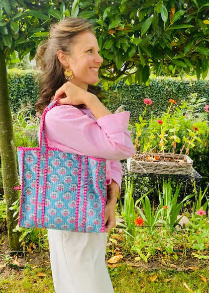 Handgemaakte handtas botanical