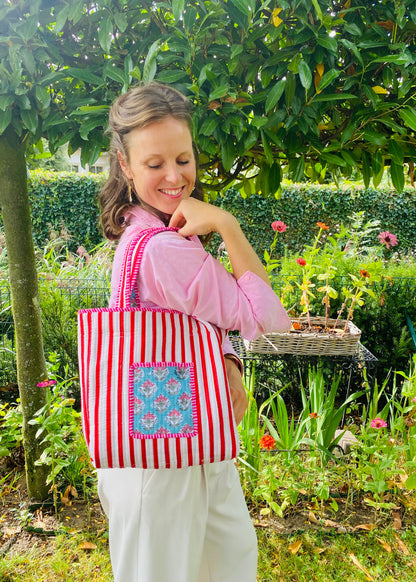 Handgemaakte handtas botanical