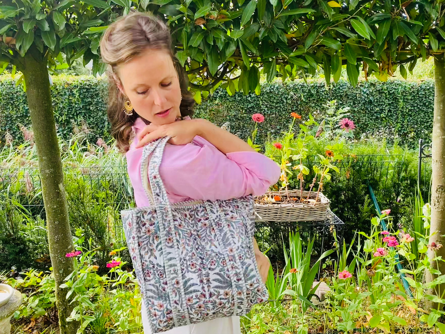 Handgemaakte handtas floral