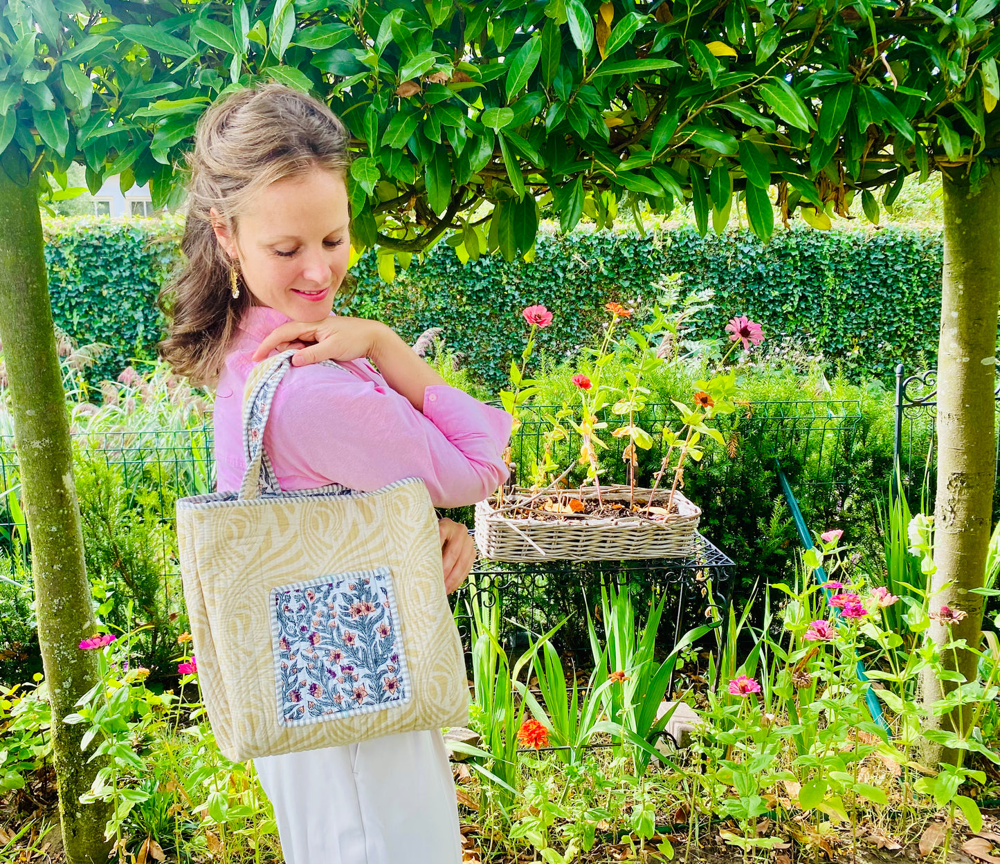Handgemaakte handtas floral